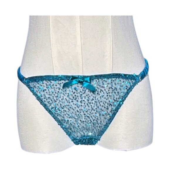 Agent Provocateur Soirée Czarinah Blue Sequin Thong - Picture 3 of 9